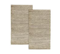 HAMID - Pack 2 Tapis en Jute Giralda Couleur Blanc, Tapis 100% Fibre de Jute, Tressé à la Main, Tapis de Salon, Salle à Manger, Chambre, Couloirs, (80x150cm) 2 pcs