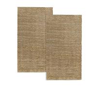 HAMID - Pack 2 Tapis en Jute Giralda Couleur Naturelle, Tapis 100% Fibre de Jute, Tressé à la Main, Tapis de Salon, Salle à Manger, Chambre, Couloirs, (80x150cm) 2 pcs
