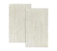 HAMID - Pack 2 Tapis en Jute Granada Couleur Blanc, Tapis 100% Fibre de Jute, Tressé à la Main, Tapis de Salon, Salle à Manger, Chambre, Couloirs, (60x110cm) 2 pcs