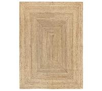 HAMID - Alhambra Tapis Naturel, 100% Fibre de Jute, Tressé à la Main, Tapis pour Salon, Salle à Manger, Chambre, Couloirs, Couleur Naturelle (160x230cm)