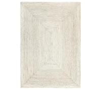 HAMID - Tapis Alhambra en Jute Couleur Ivoire, 100% Fibre Tressé à la Main pour Salon, Chambre & Couloir (160x230 cm)