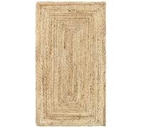 HAMID - Tapis Alhambra Jute Naturel, Couleur Naturelle, Tressé à la Main, Tapis pour Salon, Salle à Manger, Chambre, Couloirs, Couleur Naturelle (60x110cm)