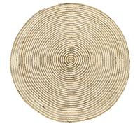 HAMID - Tapis de Jute Bagdad, 100% Fibre de Jute Naturelle, Tapis Jute Round, Tissé à la Main, Salon, Chambre, Tapis de Couloir - (120x120cm)