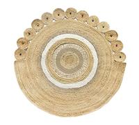 HAMID - Tapis de Jute Beirut, 100% Fibre de Jute Naturelle, Tapis Jute Round et Decoratif, Tissé à la Main, Salon, Chambre, Tapis de Couloir - (120x120cm)