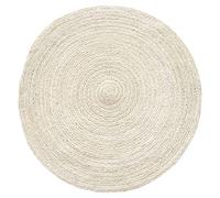 HAMID - Tapis Jute Naturel Ivoire Rond Alhambra, Tapis en Jute, Tapis Rond 100% Fibre de Jute, Tressé à la Main, Tapis pour Salon, Salle à Manger, Chambre, Couloirs, (100x100cm)