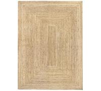 HAMID - Tapis Jute Naturel, Alhambra Tapis en Jute Couleur Naturelle, Tapis 100% Fibre de Jute, Tressé à la Main, Tapis pour Salon, Salle à Manger, Chambre, Couloirs, Couleur Naturelle (240x350cm)