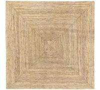HAMID - Tapis Jute Naturel, Alhambra Tapis en Jute Couleur Naturelle, Tapis 100% Fibre de Jute, Tressé à la Main, Tapis pour Salon, Salle à Manger, Chambre, Couloirs, Couleur Naturelle (200x200cm)