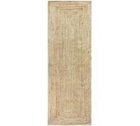 HAMID - Tapis en Fibre de Jute Alhambra 100% Naturel Tressé à la Main pour Salon, Salle à Manger, Chambre, Couloirs (Naturelle, 200x80 cm)