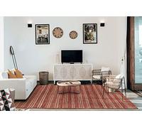 HAMID - Tapis en Jute de Laine Olivia, Tapis en Laine et Jute Tissé à la Main pour Salon, Chambre, Salon, Couleur Rouge Naturelle, (120x170cm)