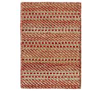 HAMID - Tapis en Jute de Laine Olivia, Tapis en Laine et Jute Tissé à la Main pour Salon, Chambre, Salon, Couleur Rouge Naturelle, (40x60cm)