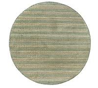 HAMID - Tapis en Jute Ronde de Laine Olivia, Tapis en Laine et Jute Ronde, Tissé à la Main pour Salon, Chambre, Salon, Couleur Vert Naturel, (150x150cm)