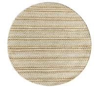 HAMID - Tapis en Jute Ronde de Laine Olivia, Tapis en Laine et Jute Ronde, Tissé à la Main pour Salon, Chambre, Salon, Couleur Blanc Naturel, (100x100cm)