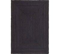 HAMID - Tapis Jute Alhambra Couleur Noir, 100% Fibre de Jute, Tressé à la Main, pour Salon, Salle à Manger, Chambre (120x170cm)