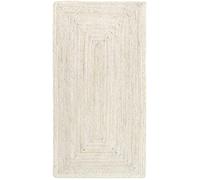 HAMID - Tapis Jute Naturel Alhambra, Couleur Ivoire, 100% Fibre de Jute, Tissé à la Main, pour Salon, Couloir, Chambre (60x110cm)