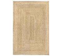 HAMID - Tapis Jute Naturel, Alhambra Tapis en Jute Couleur Naturelle, Tapis 100% Fibre de Jute, Tressé à la Main, Tapis pour Salon, Salle à Manger, Chambre, Couloirs, Couleur Naturelle (220x360cm)