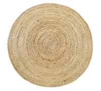 HAMID - Tapis Jute Naturel, Jute Alhambra Rond, Tressé à la Main, Tapis 100% Fibre de Jute pour Salon, Chambre, Décoration, (100x100cm)