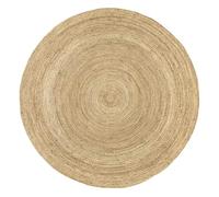 HAMID - Tapis Jute Naturel, Jute Alhambra Rond, Tressé à la Main, Tapis 100% Fibre de Jute pour Salon, Chambre, Décoration, (200x200cm)