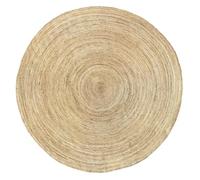 HAMID - Tapis Jute Naturel, Jute Alhambra Rond, Tressé à la Main, Tapis 100% Fibre de Jute pour Salon, Chambre, Décoration, (250x250cm)