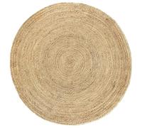 HAMID - Tapis Jute Naturel, Jute Alhambra Rond, Tressé à la Main, Tapis 100% Fibre de Jute pour Salon, Chambre, Décoration, (150x150cm)