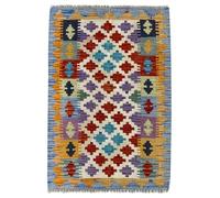 HAMID -Tapis Kilim Herat, 100% Laine Tissée à la Main, Tapis Ethnique pour Salon, Chambre, Salle à Manger, (88x60cm)