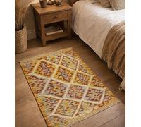 HAMID Tapis Kilim Herat, 100% Laine Tissée à la Main, Tapis Ethnique pour Salon, Chambre, Salle à Manger (90x62cm)