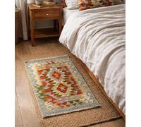 HAMID Tapis Kilim Herat, 100% Laine Tissée à la Main, Tapis Ethnique pour Salon, Chambre, Salle à Manger (88x57cm)