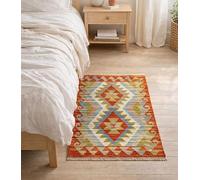 HAMID Tapis Kilim Herat, 100% Laine Tissée à la Main, Tapis Ethnique pour Salon, Chambre, Salle à Manger (93x61cm)