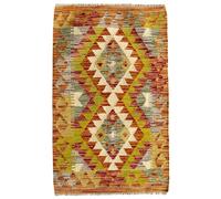 HAMID Tapis Kilim Herat, 100% Laine Tissée à la Main, Tapis Ethnique pour Salon, Chambre, Salle à Manger (96x61cm)