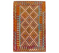 HAMID -Tapis Kilim Herat, 100% Laine Tissée à la Main, Tapis Ethnique pour Salon, Chambre, Salle à Manger, (192x126cm)