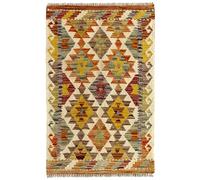 HAMID Tapis Kilim Herat, 100% Laine Tissée à la Main, Tapis Ethnique pour Salon, Chambre, Salle à Manger (92x61cm)