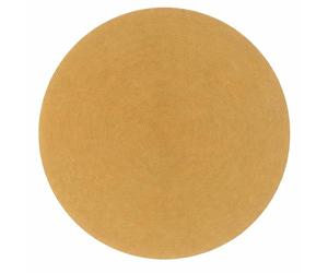 HAMID Tapis Rond Nansa Intérieur/Extérieur en Pet Recyclé - Lavable et Imperméable - Écologique & Durable - Idéal pour Terrasse, Jardin ou Salon(200x200cm, Ocre)