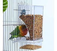 Hamiledyi Mangeoire Automatique pour Oiseaux sans désordre avec perchoir en Acrylique Transparent pour perruches de Petite et Moyenne Taille, inséparables