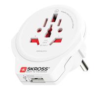 Hamiltion-1.500266 Adaptateur De Voyage Monde Vers Europe (Shuko) Avec Prise Usb 1.0 5,0 V Dc/Max 2,4 A-Puissance Et Tension 100V¿1600W / 250V¿4000W-Protection Contre Les Chocs Électriques