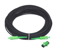 Hamiltion-1 Câble De Raccordement En Fibre Optique Simplex Os2 Lszh Sc/Apc-Sc/Apc Blindé Noir Pour Réseaux Lan À Fibre Optique Avec Adaptateur De 150 M