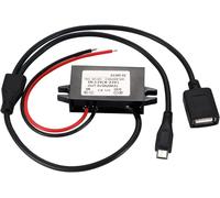 Hamiltion-1 Pièces Convertisseur Étanche 12V Vers 5V 3A, Usb/Micro Usb Double Ports Dc-Dc Module Abaisseur Adaptateur Secteur Compatible Avec Raspberry Pi 4, Téléphone Portable, Voiture