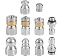 Hamiltion-10Pcs Buse De Jet D'Égout Avec Connecteurs Rapides Npt 1/4"" Et 3/8"", Buse De Jet Pour Tuyau De Jet De Vidange De Nettoyeur Haute Pression Sewer Cleaning Tool High-Pressure Nozzle 5000 Psi
