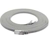 Hamiltion-15 M-Gris-1 Pièce Câble Réseau Plat Cat7 Câble Brut Cat 7 Câble Ruban Gigabit Lan (10 Gbit/S) Câble D'Installation Câble De Raccordement Plat Mince Prise Rj 45 Cat6A