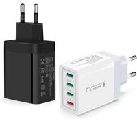 Hamiltion-2-Pack 4-Port Usb Fast Charger Plug, Multi Usb Plug Adapter 33w Quick Charge 3.0 Wall Charger Power Plug Charging For Iphone 11 Pro Xs X 8 7 6 Se, Samsung S10 S9 S8 S7, Ipad, Huawei