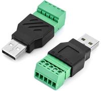 Hamiltion-2 Pcs Connecteur Usb Mâle, Usb 2.0 A Mâle À 5 Broches Femelle Bornier À Vis Pour La Charge Et Le Transfert Données