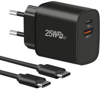 Hamiltion-25w Usb C Chargeur, Pps Pd 2port Rapide Chargeur Avec 2m Câble Type C Secteur Adaptateur Pour Samsung Galaxy S24 Ultra/S24+/S24/S23 Ultra/S23/S22/S21/S20, A55/A52/A25/A15 5g, Z Fold 6/Z Fli