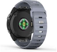 Hamiltion-26 Mm Bracelet De Montre Compatible Avec Fenix 7x Pro/7x/6x Pro/6x/5x/5x Plus/3/Descent Mk2i/Instinct 2x,Bande En Silicone Épais,Bracelet De Sport Remplacement Facile,Gris