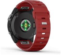 Hamiltion-26 Mm Bracelet De Montre Compatible Avec Fenix 7x Pro/7x/6x Pro/6x/5x/5x Plus/3/Descent Mk2i/Instinct 2x,Bande En Silicone Épais,Bracelet De Sport Remplacement Facile,Rouge