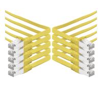 Hamiltion-2M-Jaune-10 Pièces Câble Ruban Lan Ethernet Gigabit Cat.7 (Rj45) Câble Réseau Câble Brut (10Gbit/S) Câble D'Installation Plat Mince Compatible Avec Cat.5-Cat.5E-Cat.6