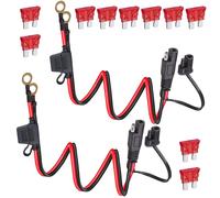 Hamiltion-2pcs Connecteur 0,6 M Sae Au Fil De Harnais Au Ring Terminal Quick Connect À Joint Torique, Câble D'extension À Déconnexion Rapide À Cosse 2 Broches, Fusible 10 A