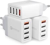 Hamiltion-3 Pièces Chargeur Secteur Usb 33w 4 Ports Chargeur Rapide Mural Adaptateur Usb Universel Prise Multiple Avec Quick Charge 3.0 Pour Samsung Galaxy S23 S22 S21 S20 Fe S10 S9 S8 S7 A71 A54 A34