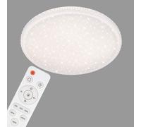 Hamiltion-3386-016 Led Avec Décor En Étoile Et Cristaux Transparents, Plafonnier Avec Gradateur, Télécommande, Éclairage De Nuit, Minuterie Et Fonction Mémoire, Blanc, Ø 59,5 Cm, 48 W, Weiß