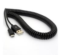 Hamiltion-3M/9Ft Enroulé Usb Vers Micro Usb Câble Ressort Spiral Usb 2.0 Mâle Vers Micro B Connecteur Mâle Données Synchronisation Et Chargeur De Données Extension Cord