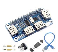 Hamiltion-4 Ports Usb Hub Hat Module De Carte D'Extension Usb Usb2.0 1.1 Usb Intégré Vers Uart, Avec Connecteur Micro Usb Lecteur De Carte Câble Usb Pour Diverses Versions De Raspberry Pi Parfaitemen