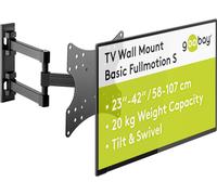 Hamiltion-49715 Support Mural Tv Orientable Et Inclinable Pour Écrans 23-42 Pouces (58-107 Cm) Accroche Television Mural Charge Max. 20 Kg/Fixation Tele Avec Bras Pour Moniteur Vesa 200 X 200 Noir