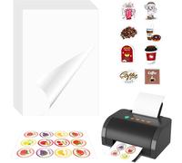 Hamiltion-50 Feuilles Papier Autocollant Imprimante A4,Vinyle Papier Stickers Imprimante Auto-Adhésif,Papier Film Autocollant Imperméable,Compatible Avec Imprimante Jet D'encre Imprimantes Laser